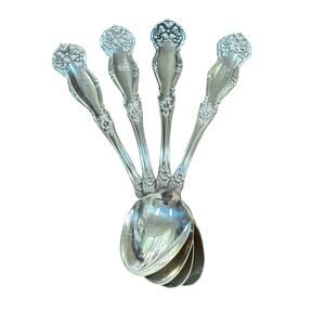 Set of 4 vintage silver teaspoons Rogers & Son AA Arbutus pattern circa 1908